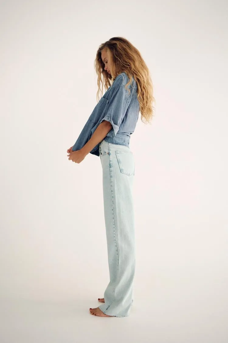 01 ZR Highwaist straightfit jeans ice blue