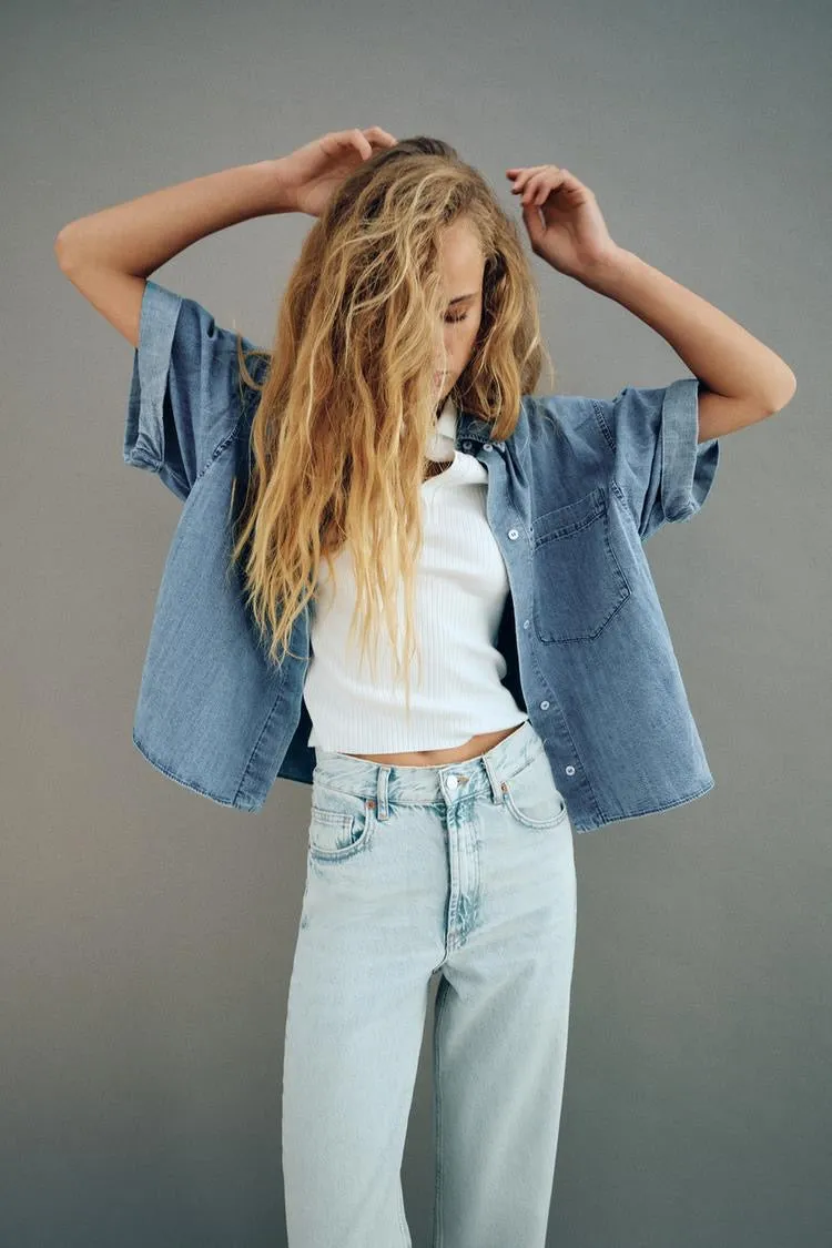 01 ZR Highwaist straightfit jeans ice blue