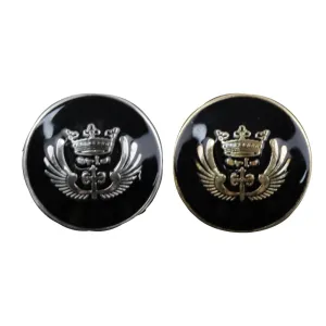11.5-25mm Black Classic Crown Metal Shank Buttons for School Uniforms Blazers 30pcs