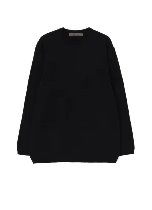 12G PLAIN STITCH ROUND-NECK LONG-SLEEVED KNIT