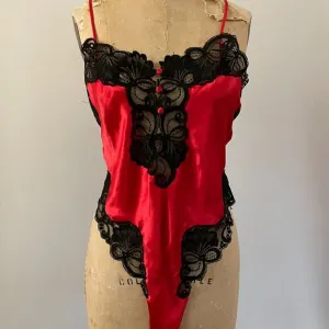 1990s Gold Label Victoria's Secret Satin Silky Lace Leotard Bodysuit Sexy Cami
