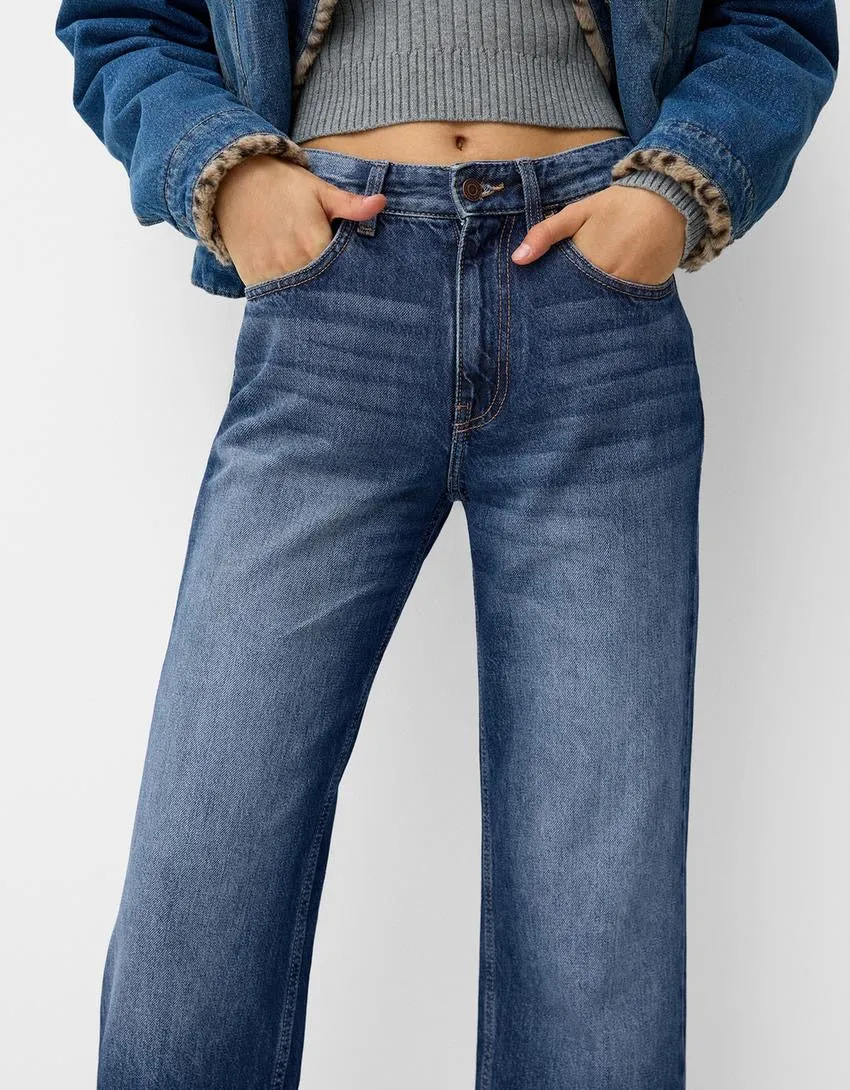 2024 Bk Highwaist Darkblue wide leg jeans