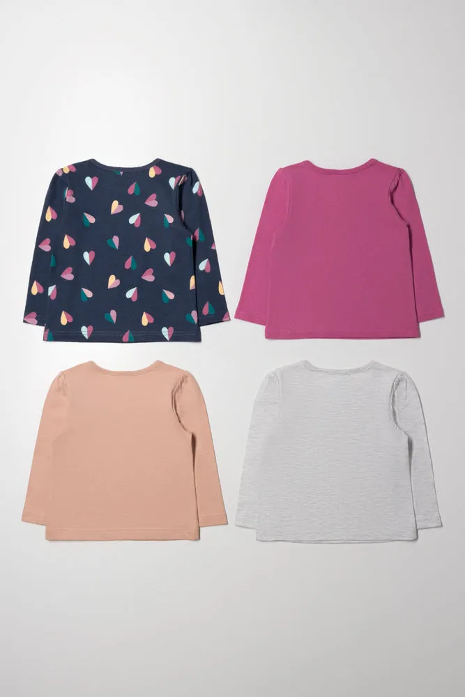4 Pack Long Sleeve T-Shirts Multi