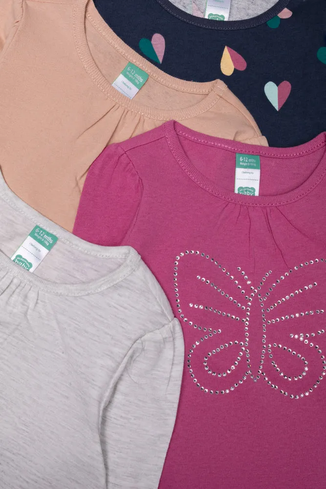 4 Pack Long Sleeve T-Shirts Multi