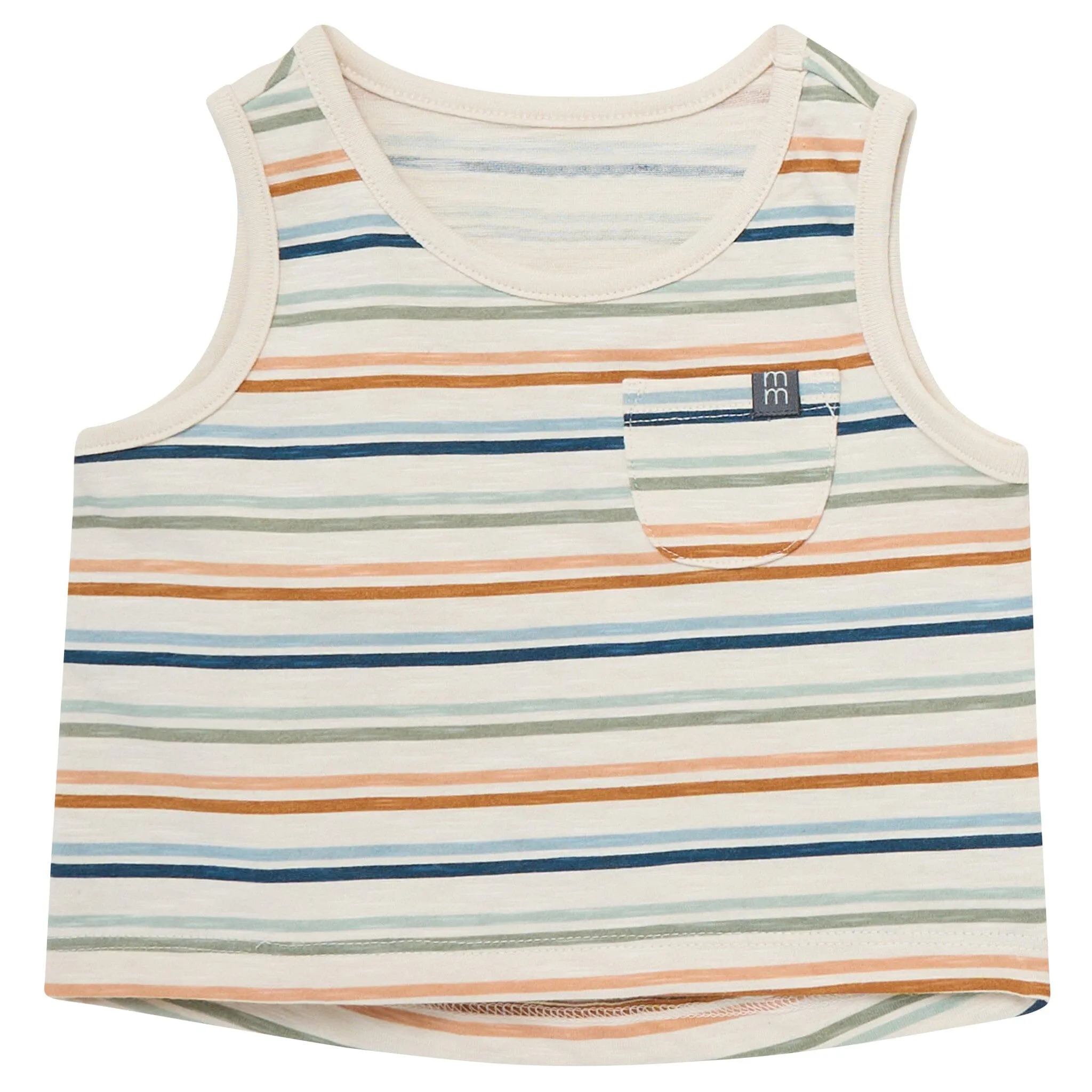 4-Piece Baby Boys Beige Stripe Sleeveless Shirts and Shorts Set