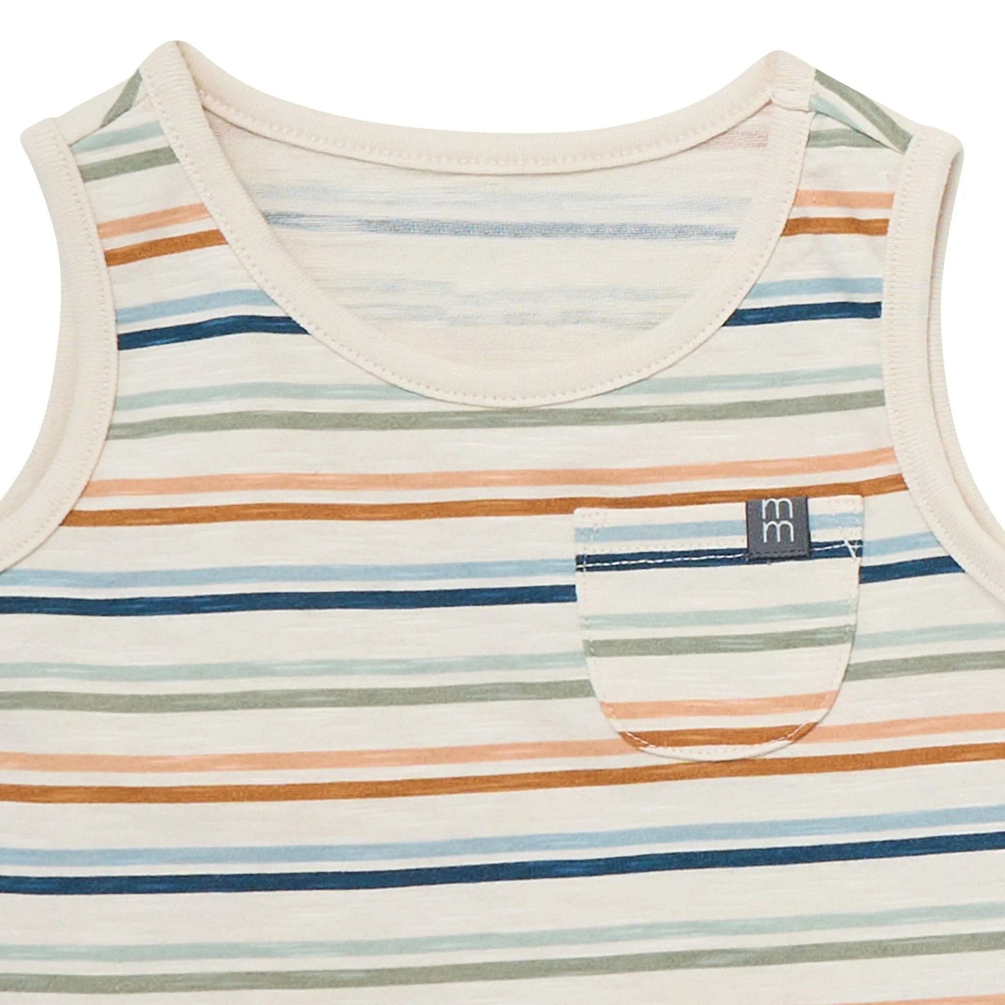 4-Piece Baby Boys Beige Stripe Sleeveless Shirts and Shorts Set