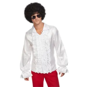 60s Ruffled Shirt - White