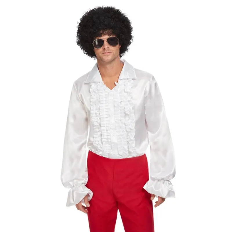 60s Ruffled Shirt - White
