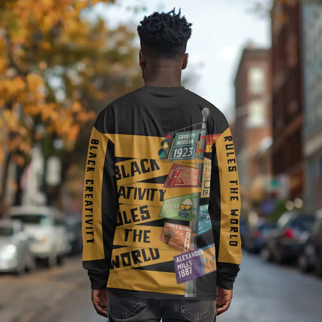 African Creativity Long Sleeve Shirt Black Creativity Rules The World DT03