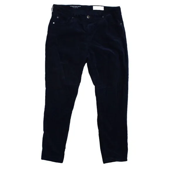 AG Jeans x Anthropologie Jeans 31P Petite Stevie Ankle Velvet Velour Pant Blue