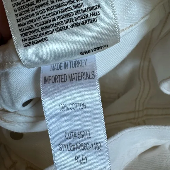 Agolde Riley White Distressed Button Fly Jeans Size 25