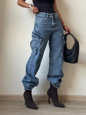 All Out Flare Cargo Unisex Jeans