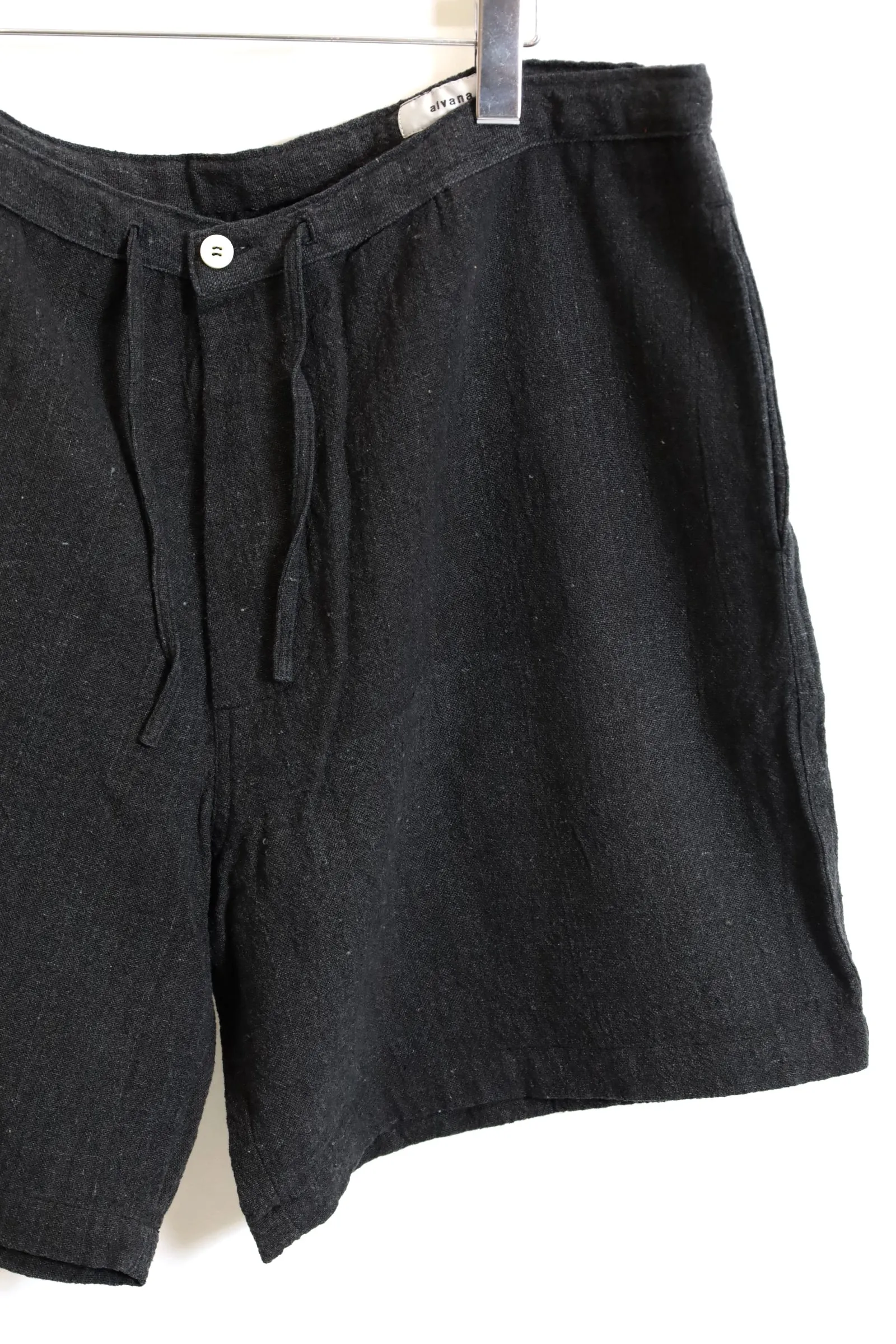 alvana / Handspun hemp easy Shorts- Ink Black