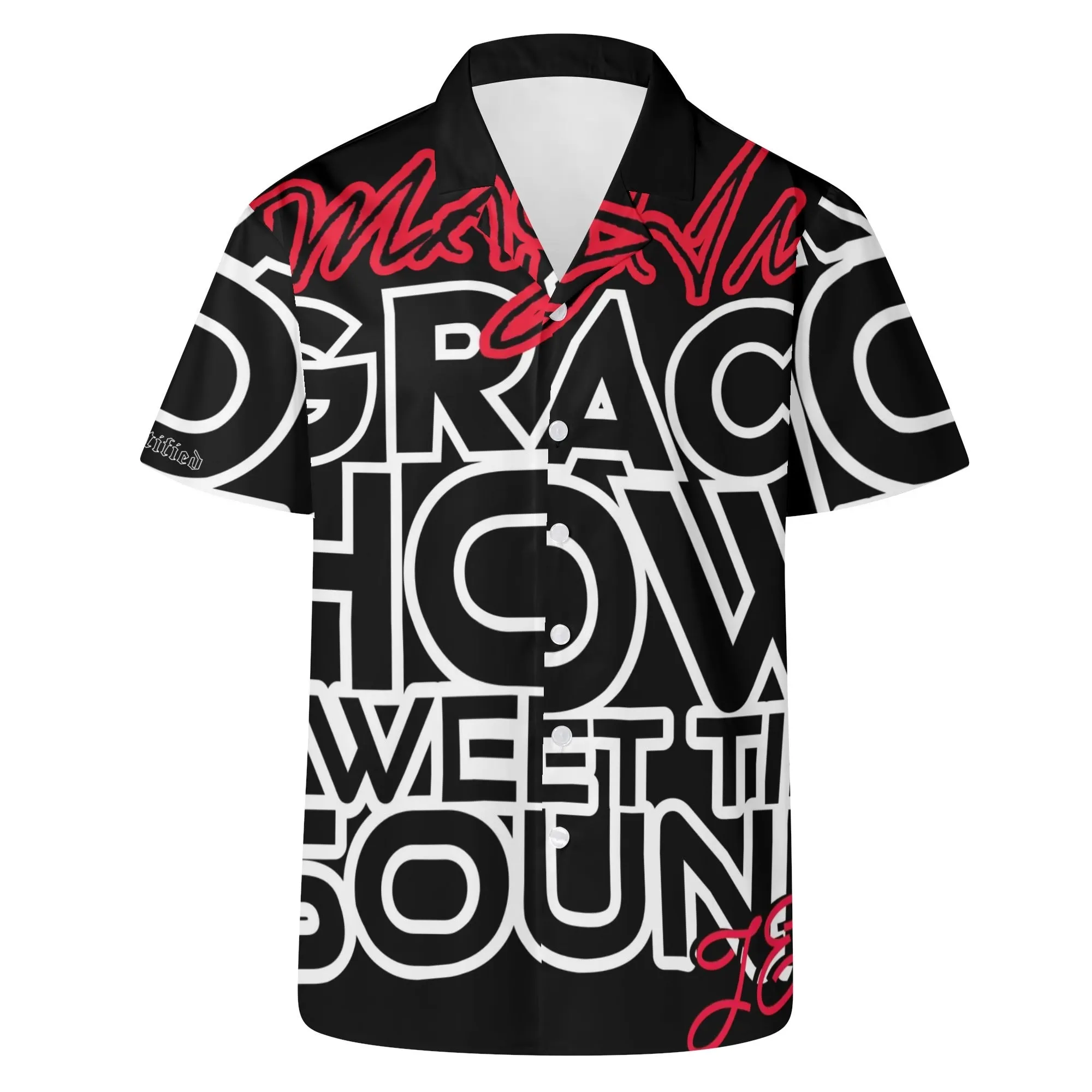 AMAZING GRACE- Mens All Over Print Casual Hawaiian Shirt, FREE SHIPPING