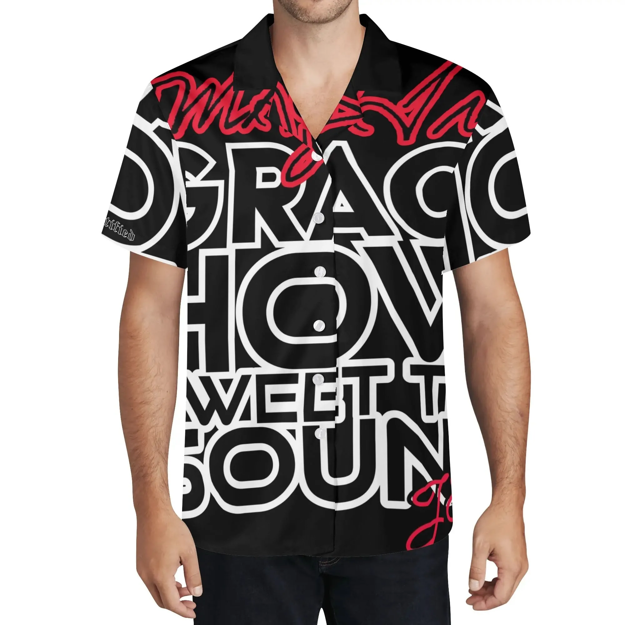 AMAZING GRACE- Mens All Over Print Casual Hawaiian Shirt, FREE SHIPPING
