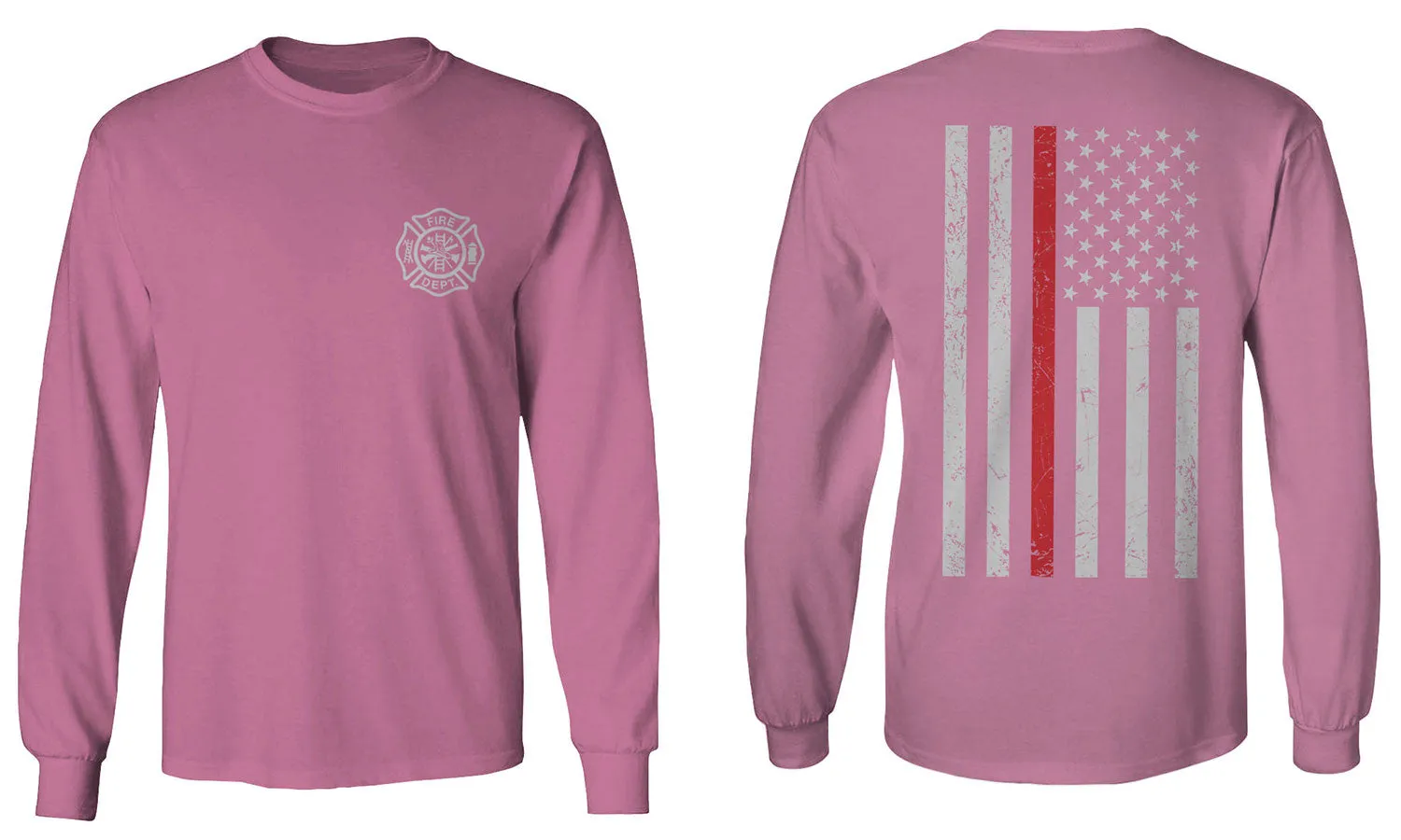 American Flag Thin Red Line Firefighter Support Seal mens Long sleeve t shirt