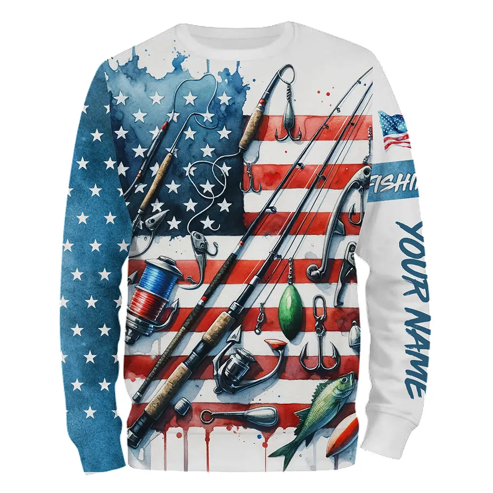 American Flag UV Protection Fishing Sweatshirt Fishing Jersey For Fisherman A52