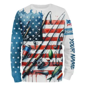 American Flag UV Protection Fishing Sweatshirt Fishing Jersey For Fisherman A52