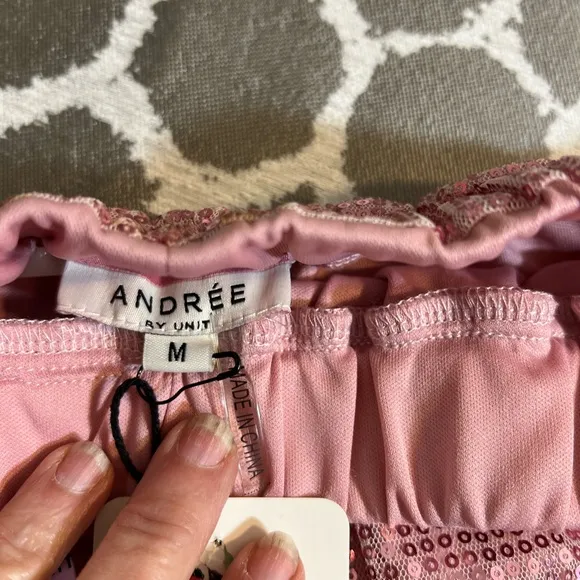Andree Pink High Waist Sequin Shorts