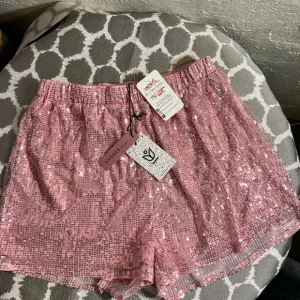 Andree Pink High Waist Sequin Shorts