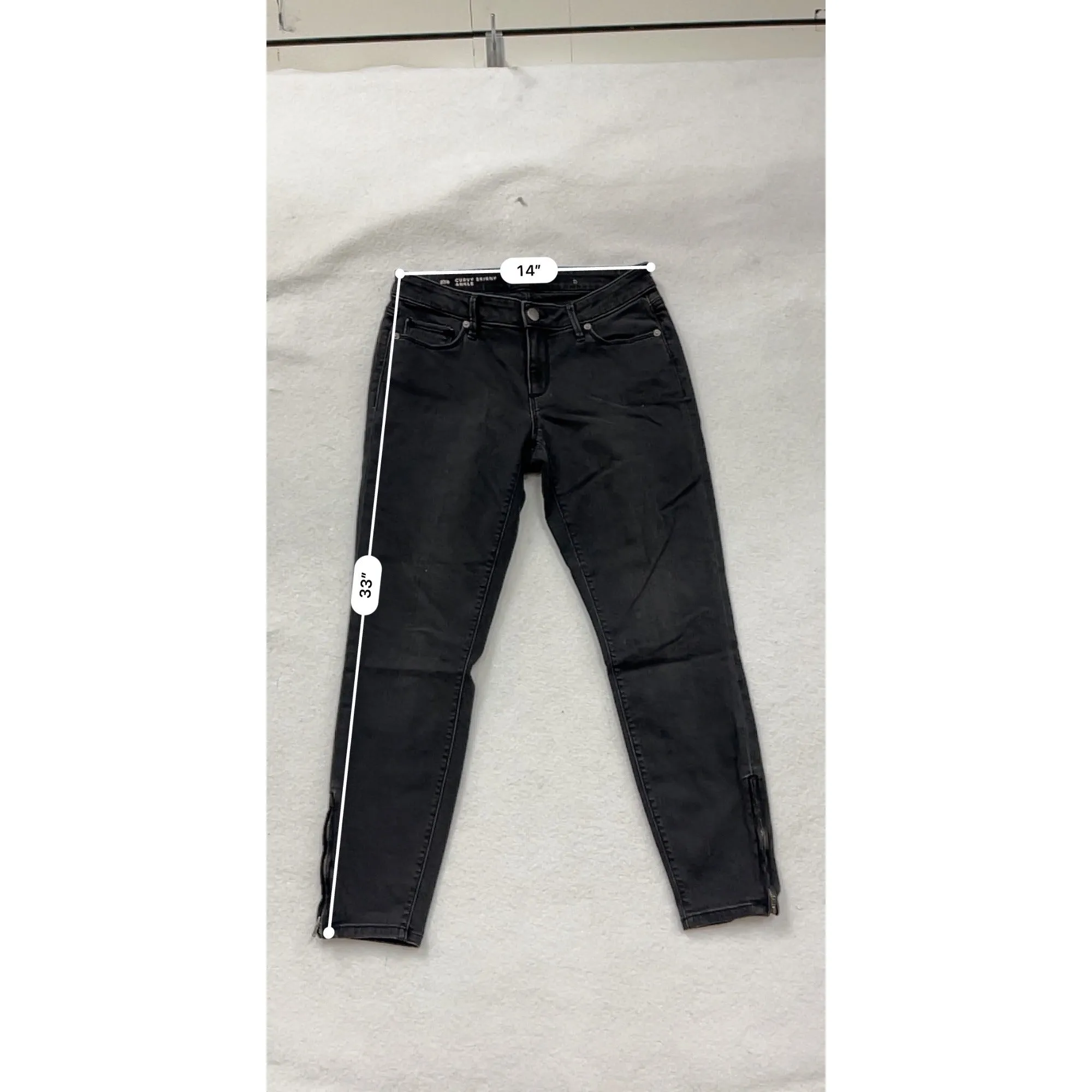 Ann Taylor Loft Curvy Skinny Ankle Jeans Womens 27/4 Black Denim NWT #6750