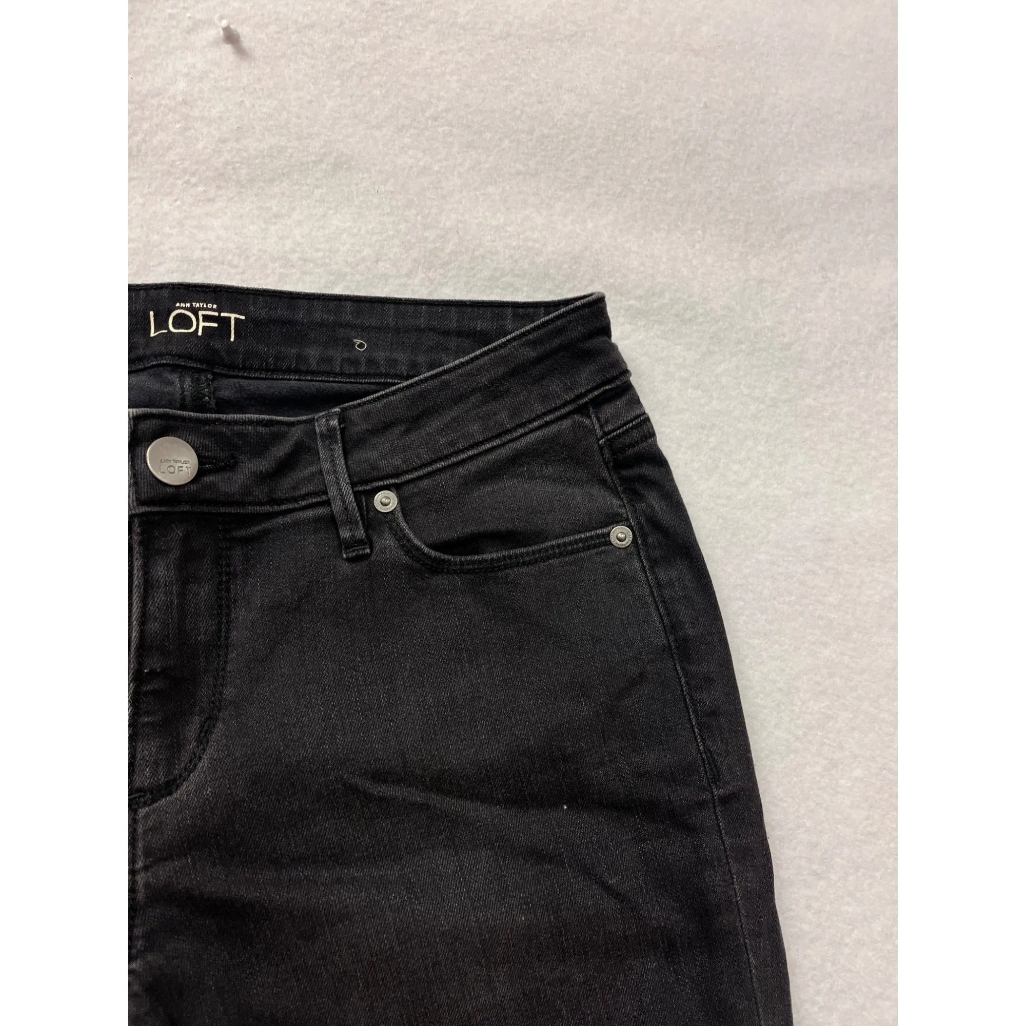 Ann Taylor Loft Curvy Skinny Ankle Jeans Womens 27/4 Black Denim NWT #6750