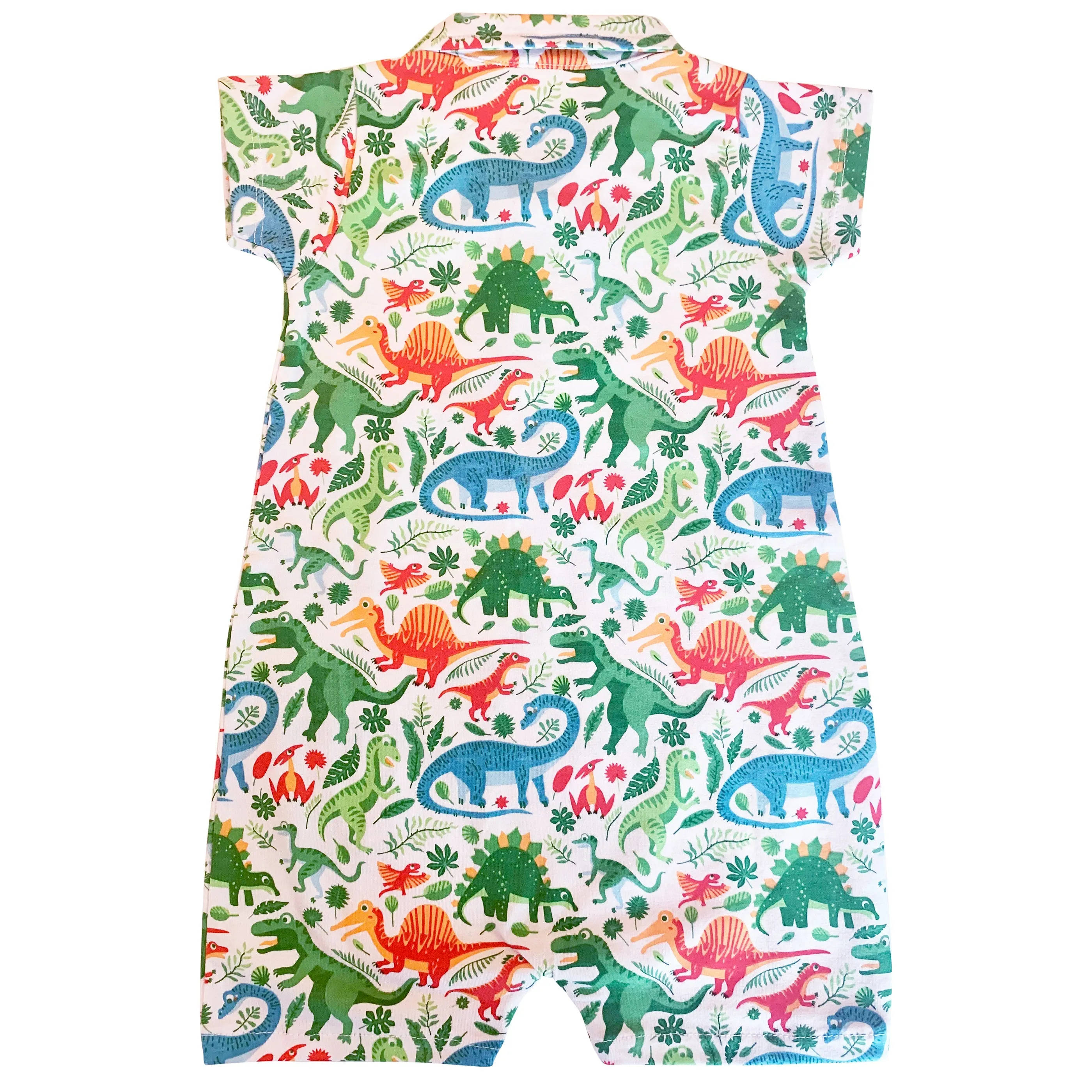 AnnLoren Dinosaur short sleeve Collar Baby/Toddler Boys Romper
