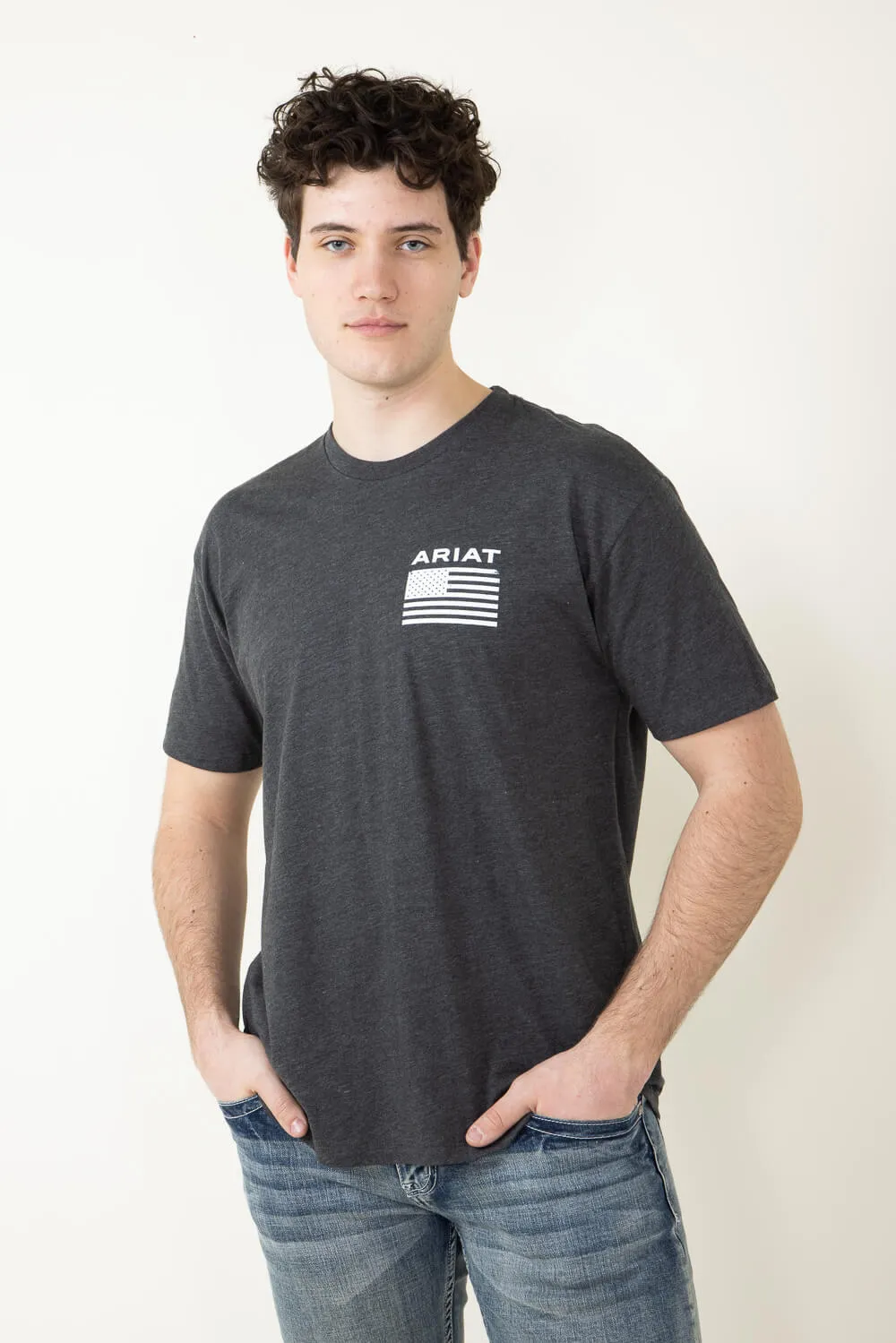 Ariat Freedom T-Shirt for Men in Charcoal Grey | 10025209-CHARCOAL