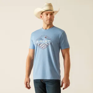 Ariat Light Heather Blue USA Range T-Shirt for Men