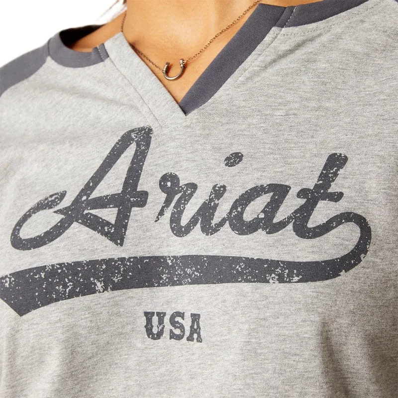 Ariat Tee Womens Split Neck Baseball
