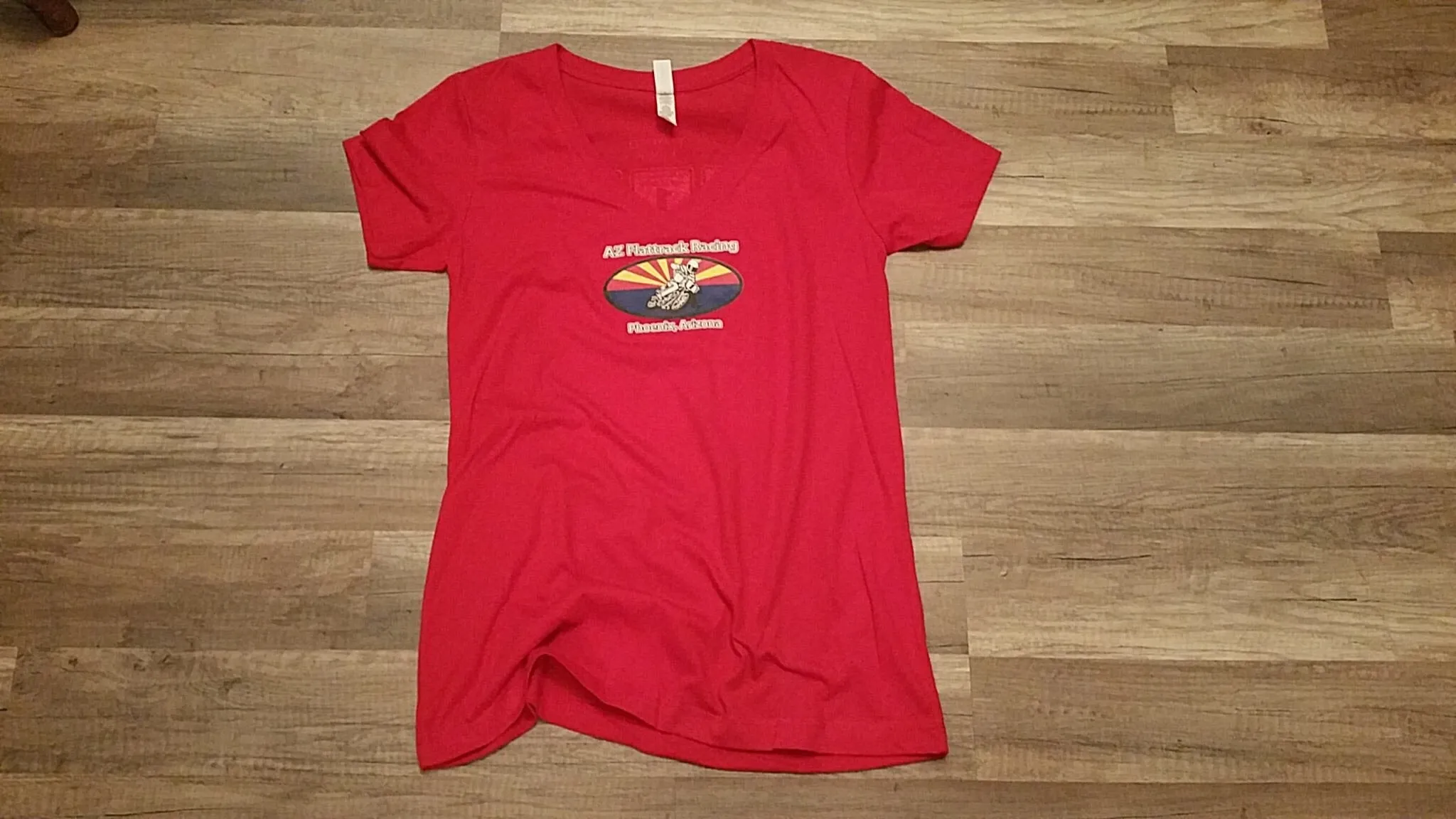 Arizona (AZ) Flattrack Racing Ladies cut v-neck tee