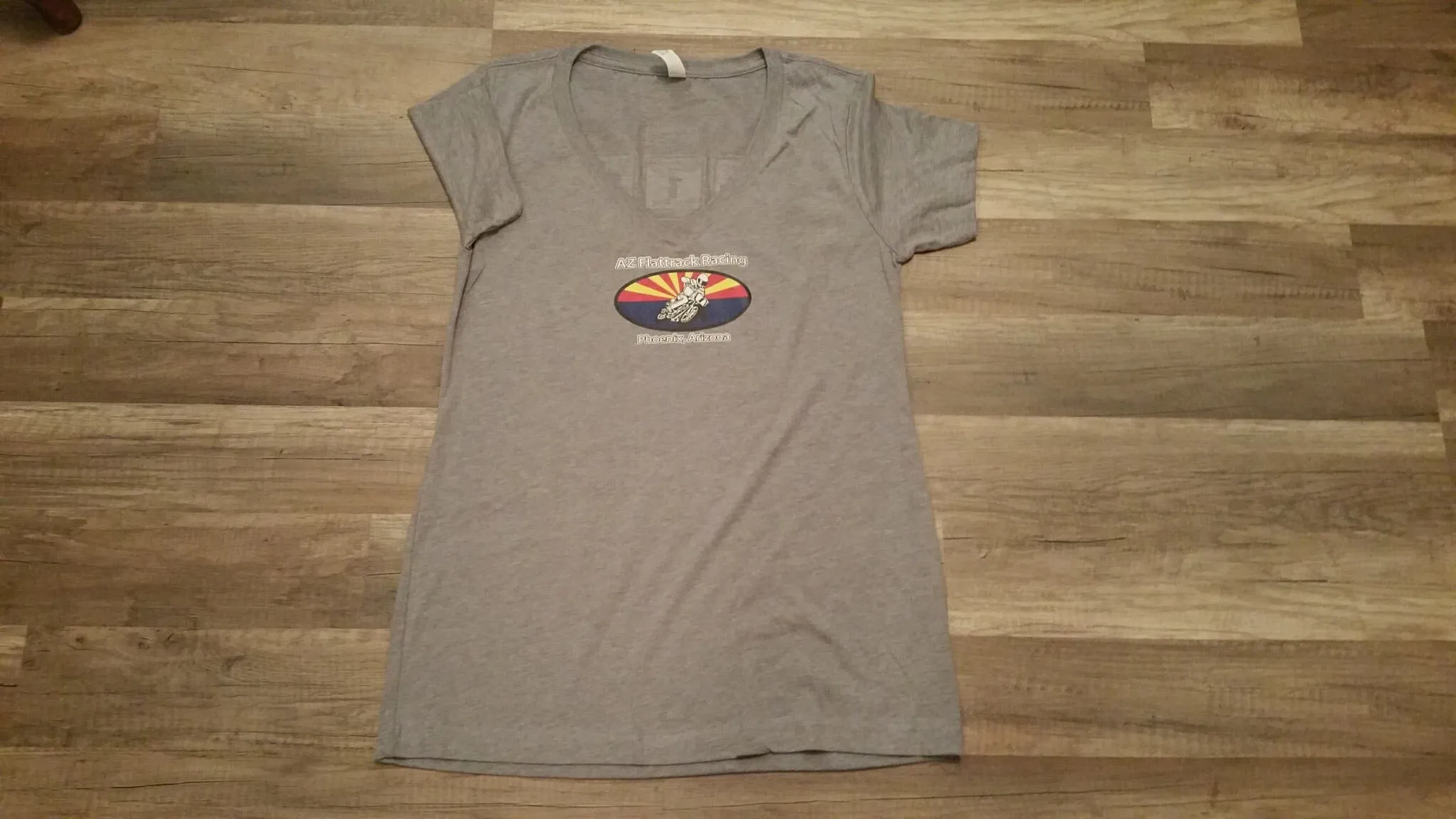 Arizona (AZ) Flattrack Racing Ladies cut v-neck tee
