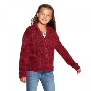 Art Class Girls' Button-Front Eyelash Cardigan Sweater