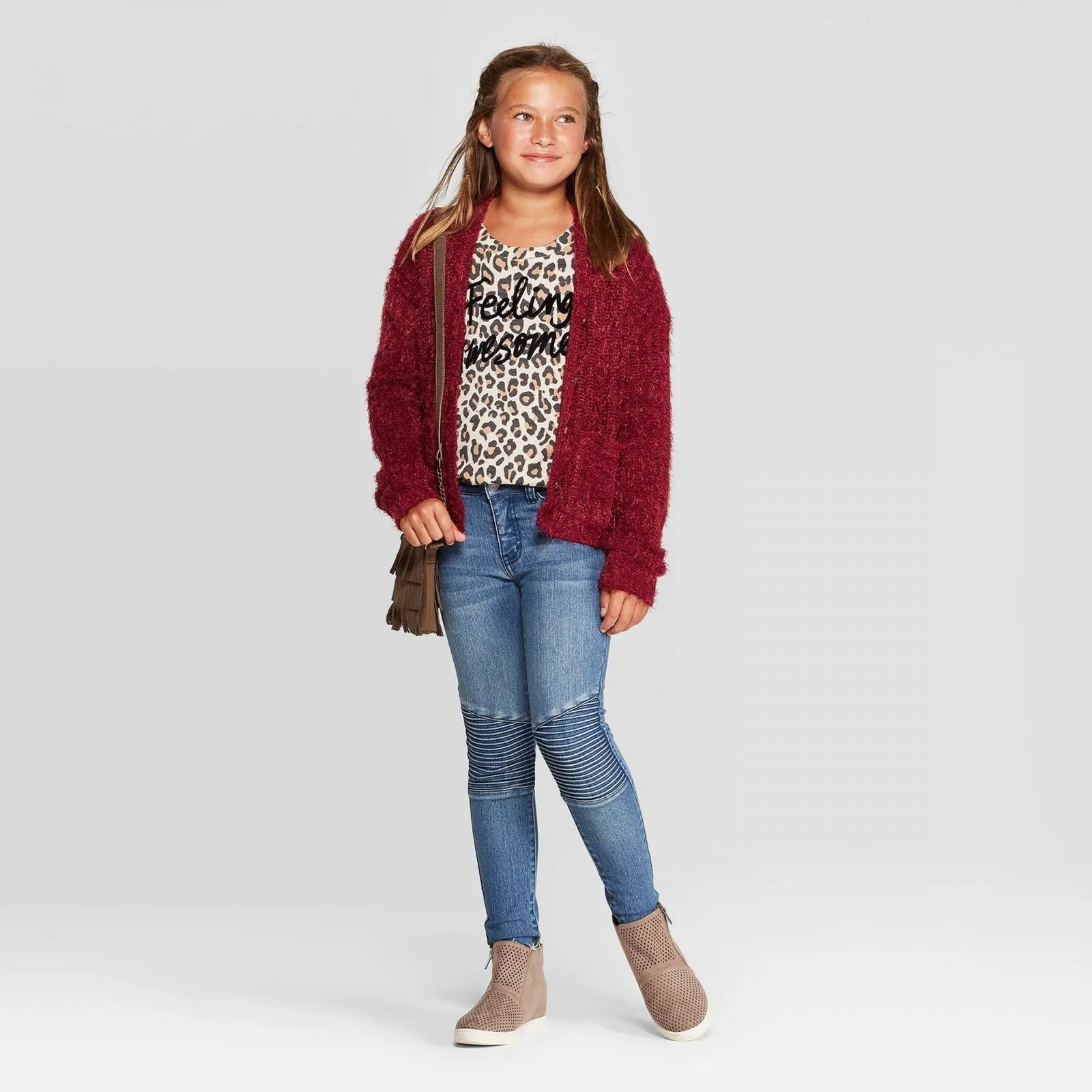 Art Class Girls' Button-Front Eyelash Cardigan Sweater