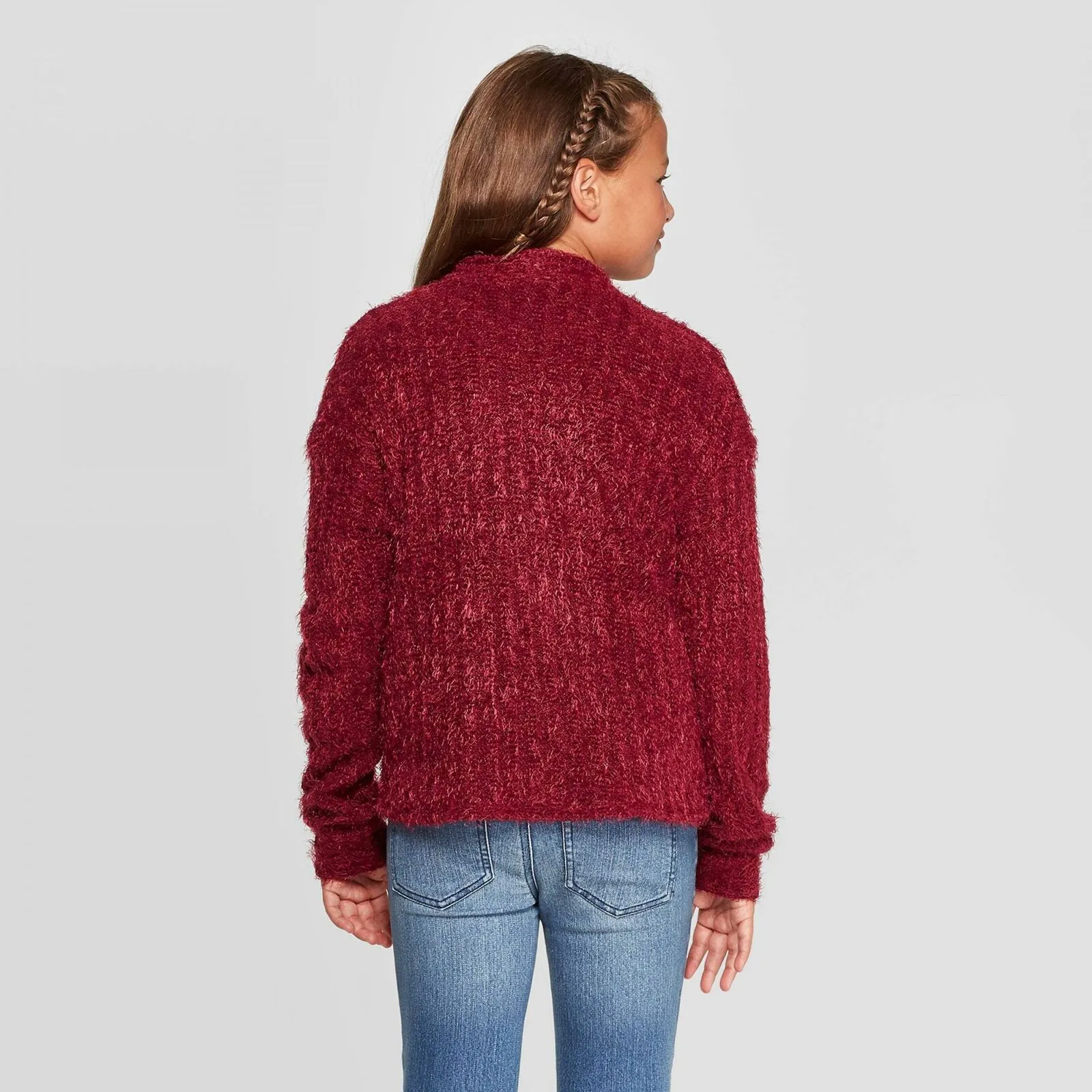 Art Class Girls' Button-Front Eyelash Cardigan Sweater