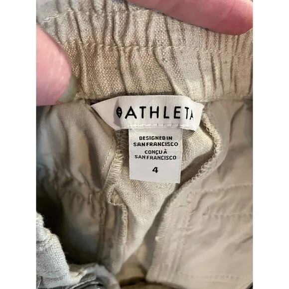 Athleta Voyage Linen Shorts NWOT Women’s 4