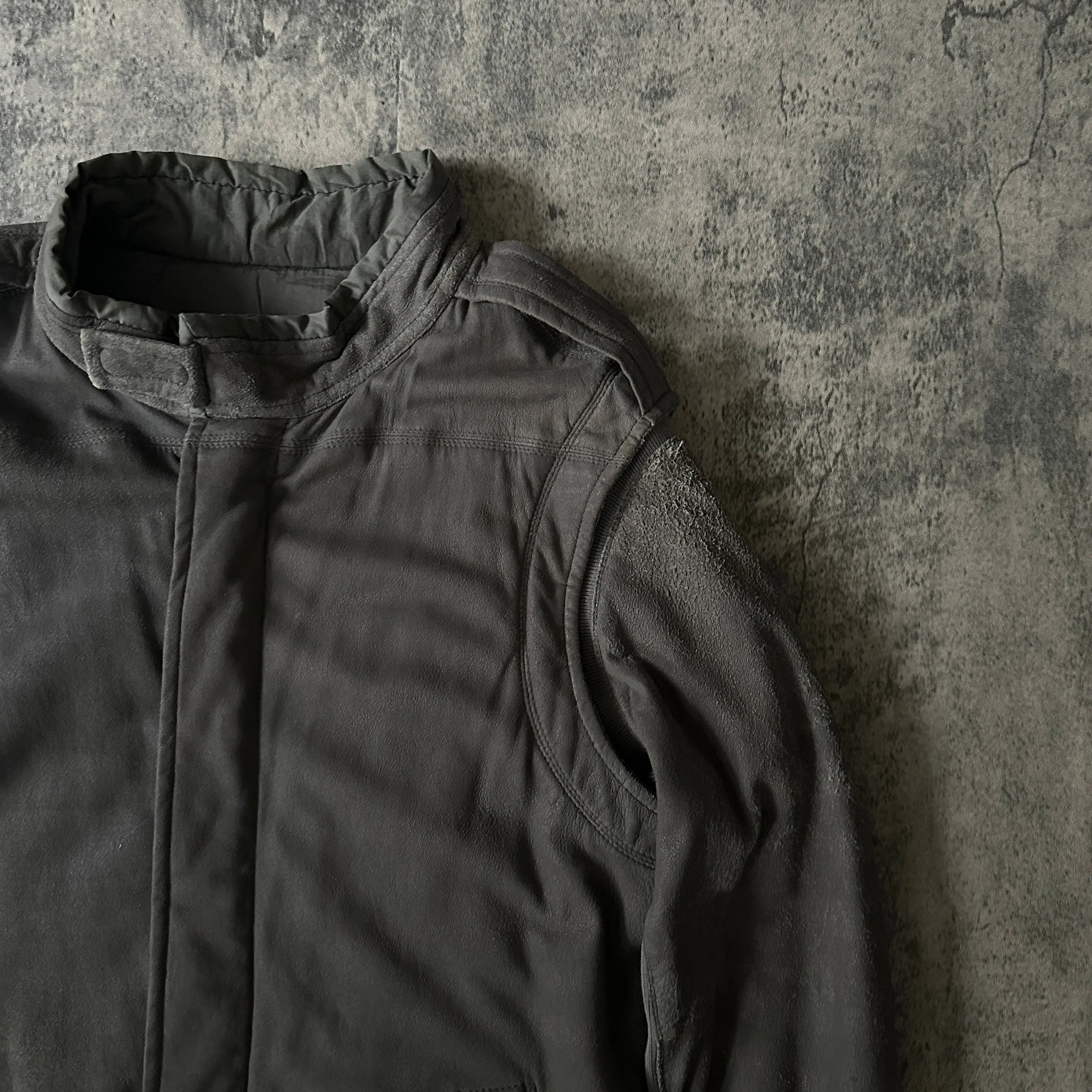 AW09 Rick Owens “Crust” Blistered Lamb Leather Pilot F-1 Jacket