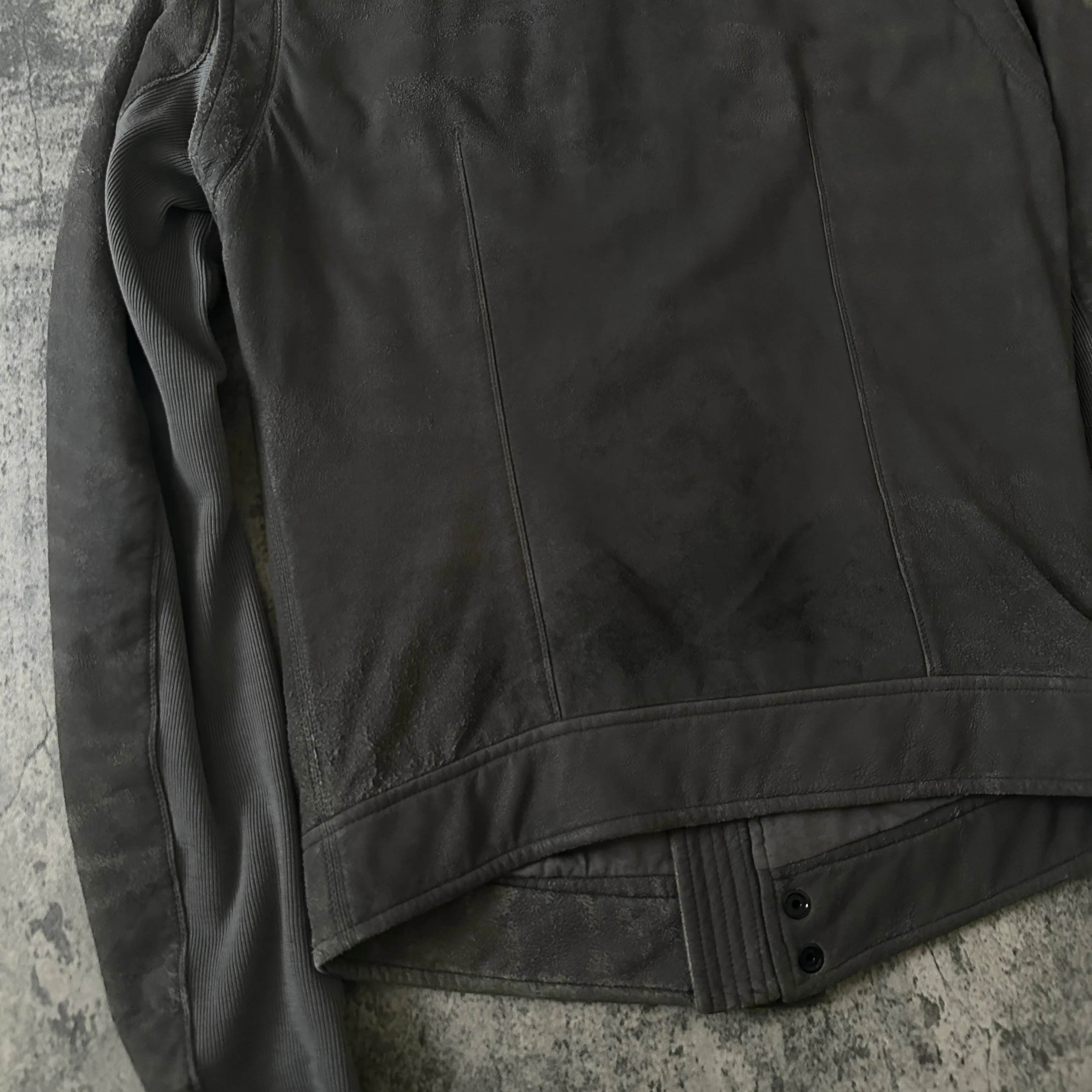 AW09 Rick Owens “Crust” Blistered Lamb Leather Pilot F-1 Jacket