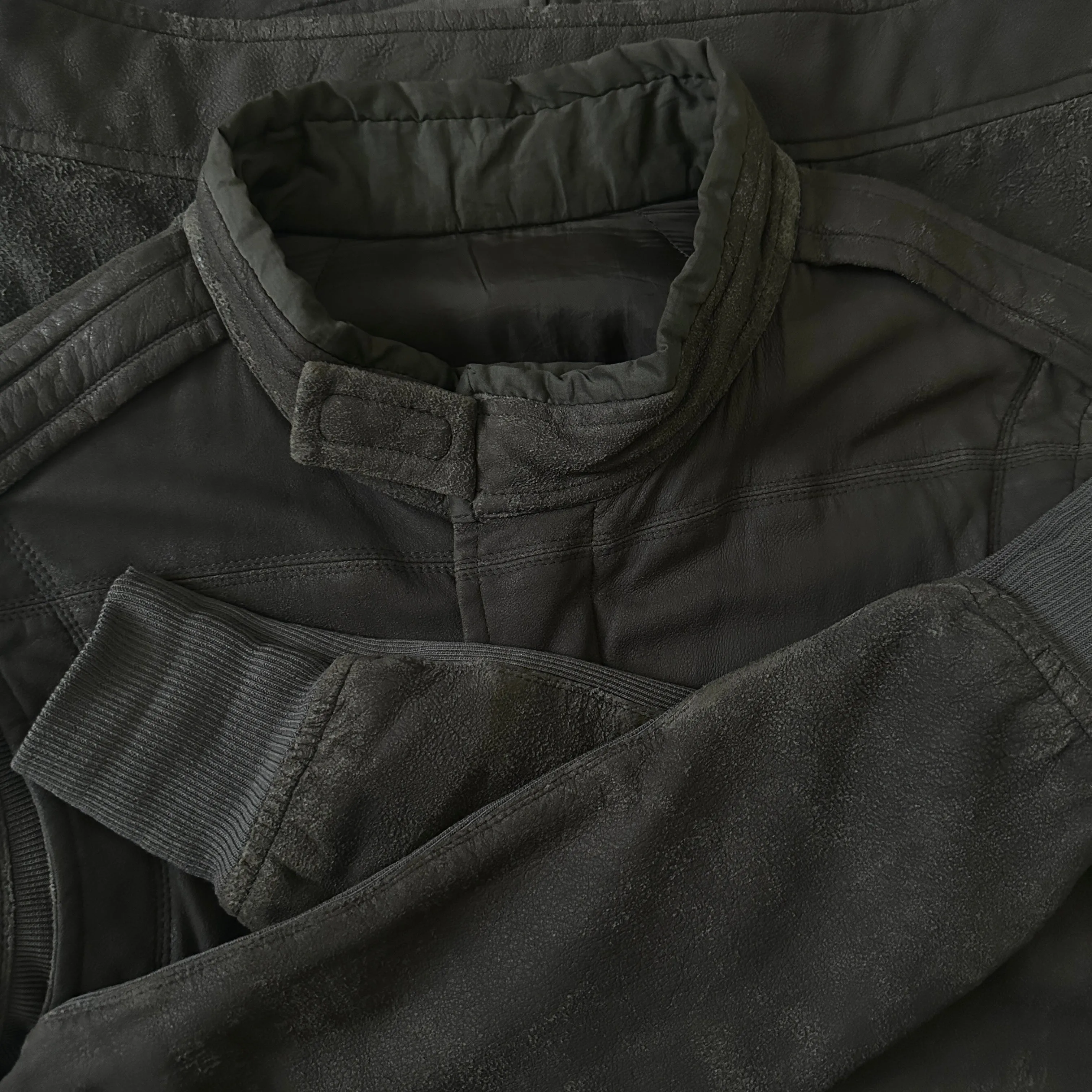 AW09 Rick Owens “Crust” Blistered Lamb Leather Pilot F-1 Jacket
