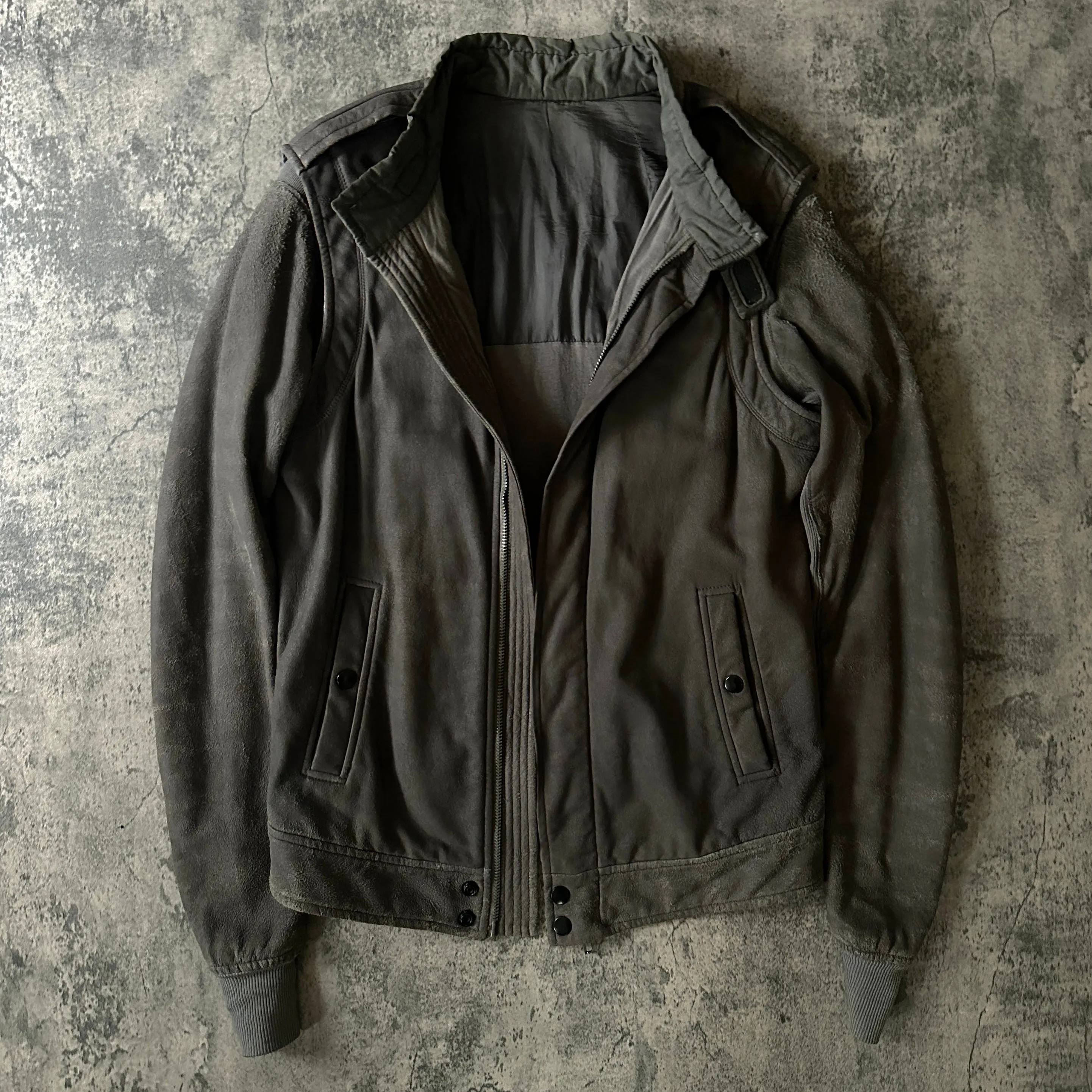 AW09 Rick Owens “Crust” Blistered Lamb Leather Pilot F-1 Jacket