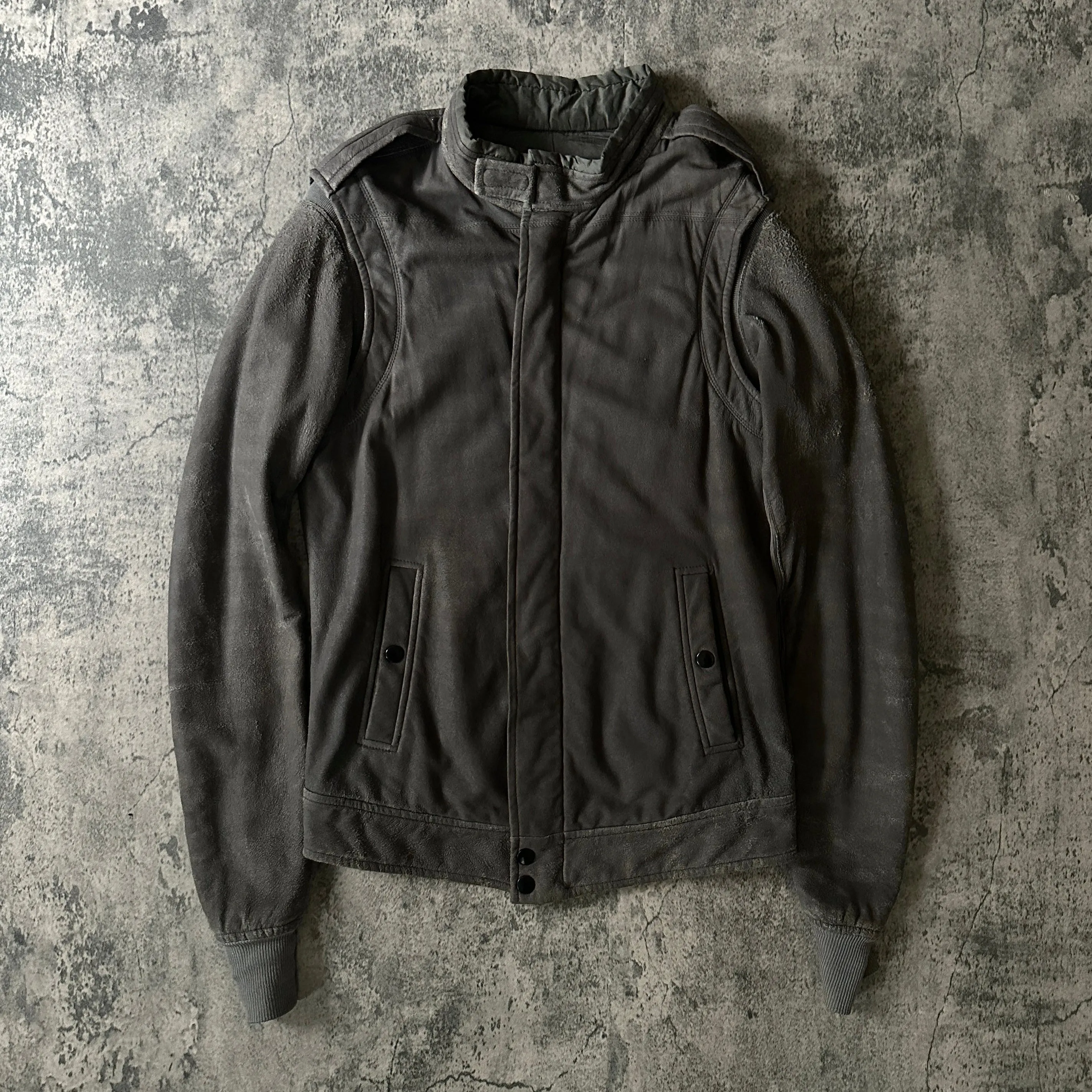 AW09 Rick Owens “Crust” Blistered Lamb Leather Pilot F-1 Jacket