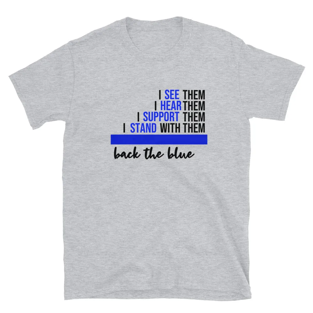Back the Blue Short-Sleeve Unisex T-Shirt
