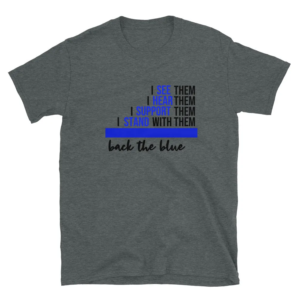 Back the Blue Short-Sleeve Unisex T-Shirt