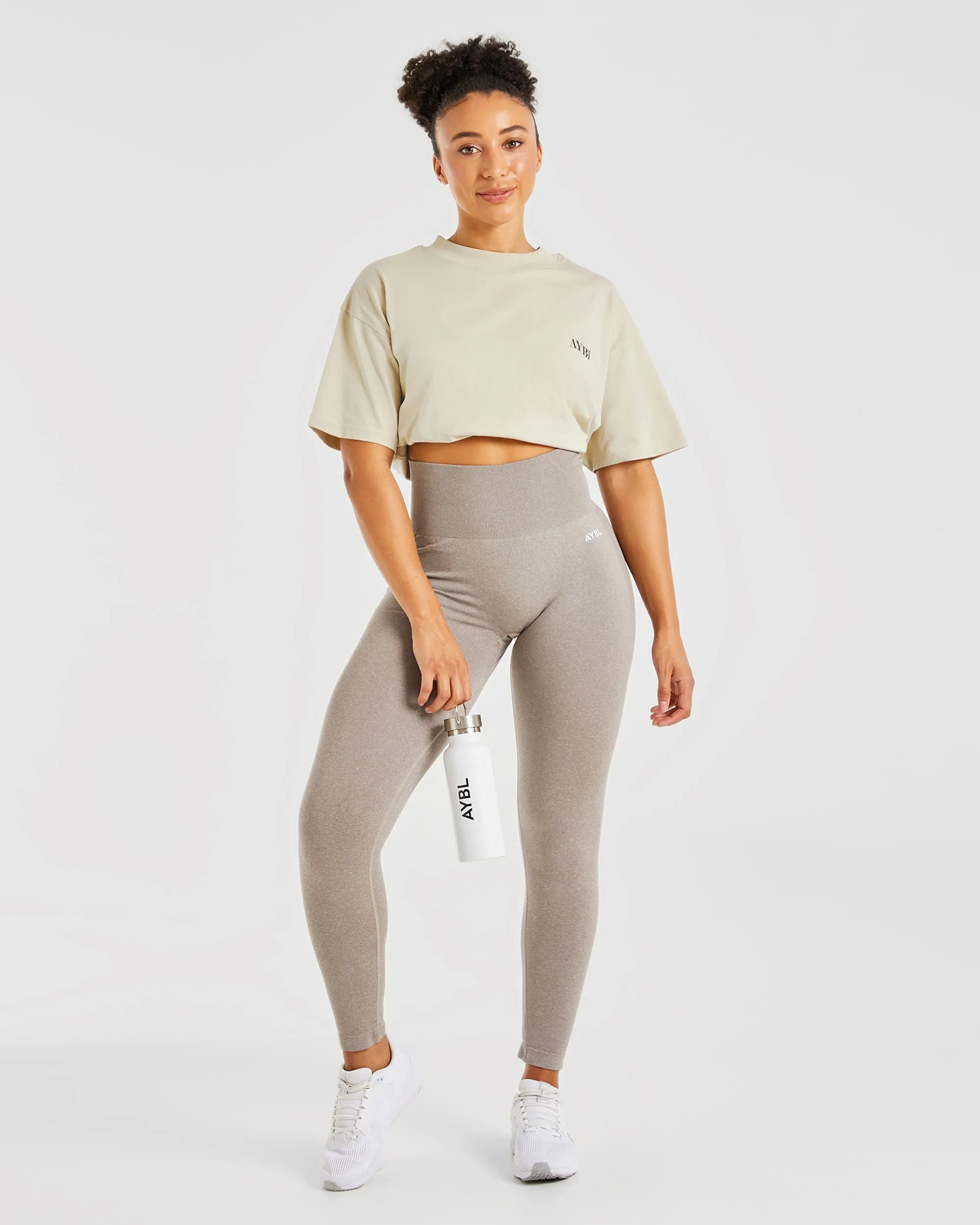 Be Good To Yourself Oversized T Shirt - Beige/Brown