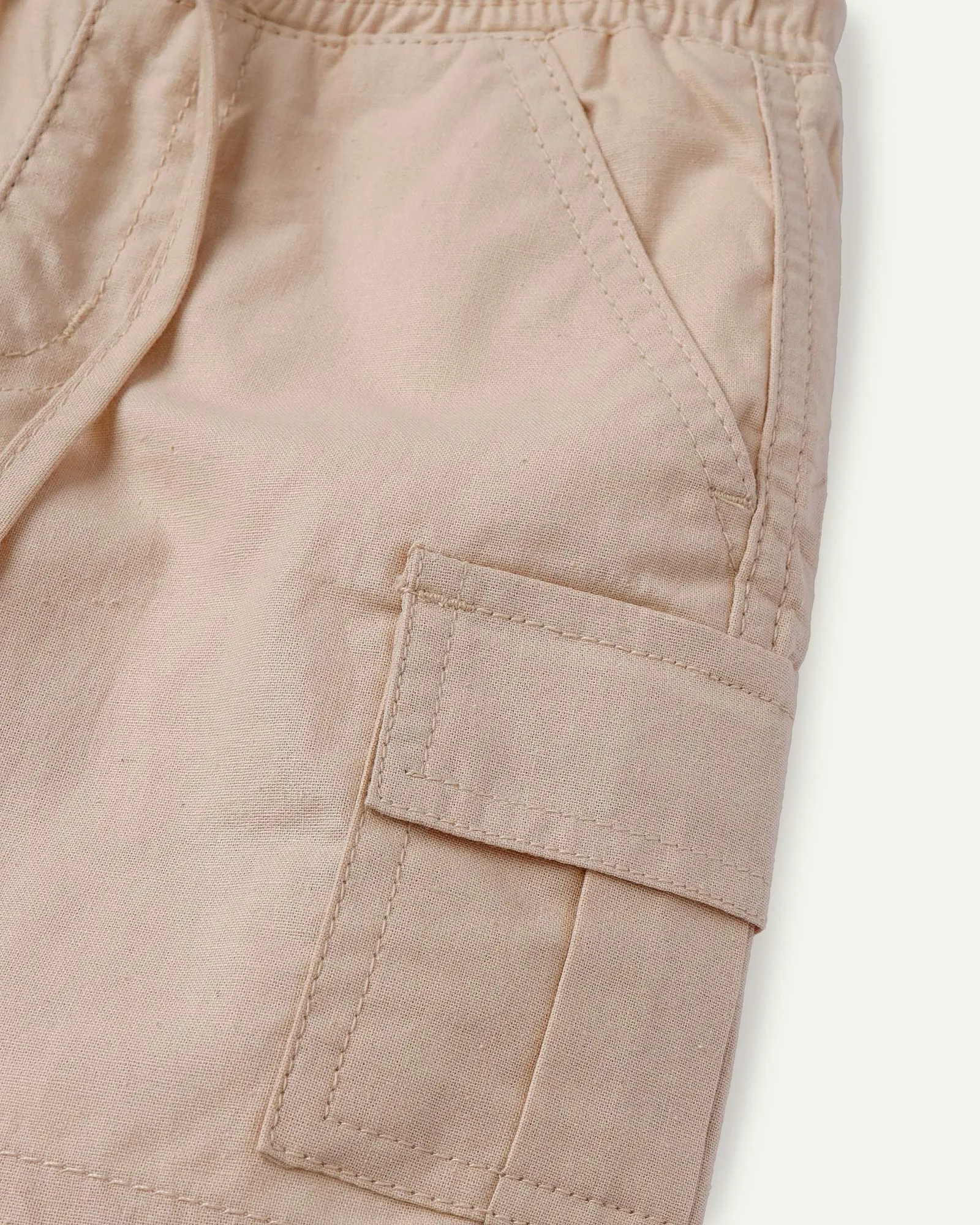 Beige Cargo Shorts