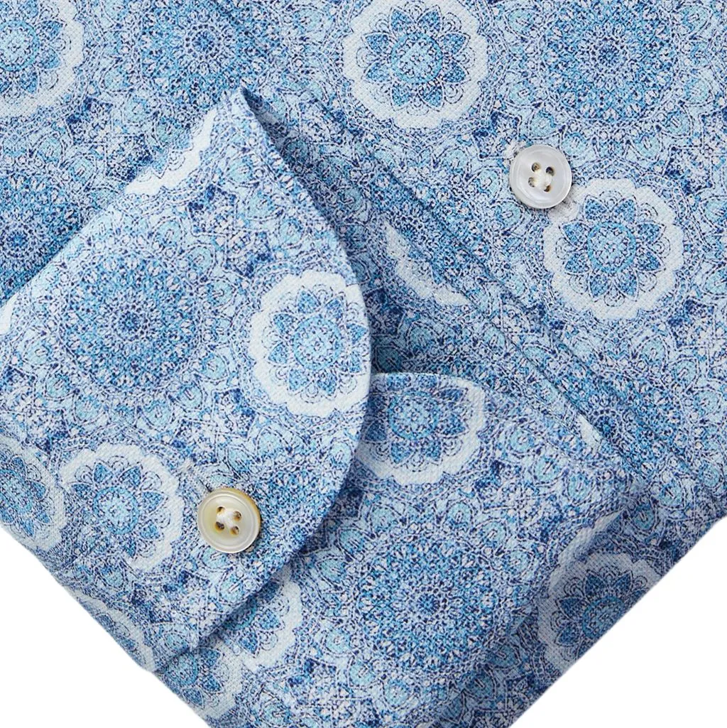 BELLAGIO LARGE MANDALA PRINT SHIRT - MEDIUM BLUE