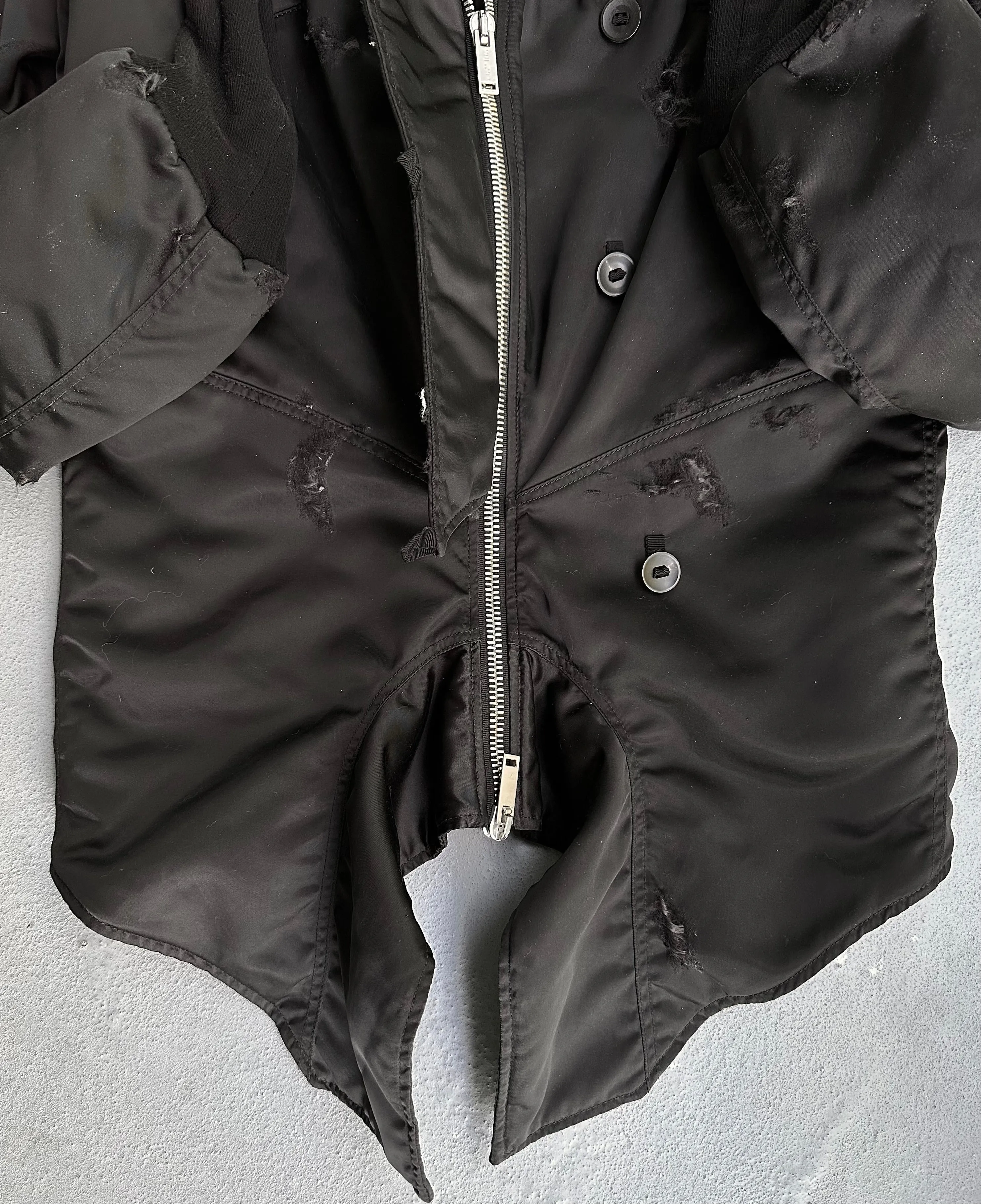 BEN TAVERNITI™ UNRAVEL PROJECT SS18 Two-way Reconstructed Upside-down Bomber Jacket