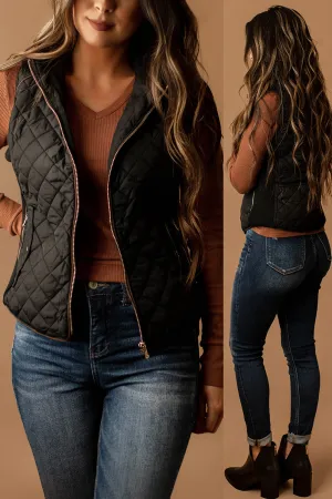 Between Us Quilted Vest (Black)