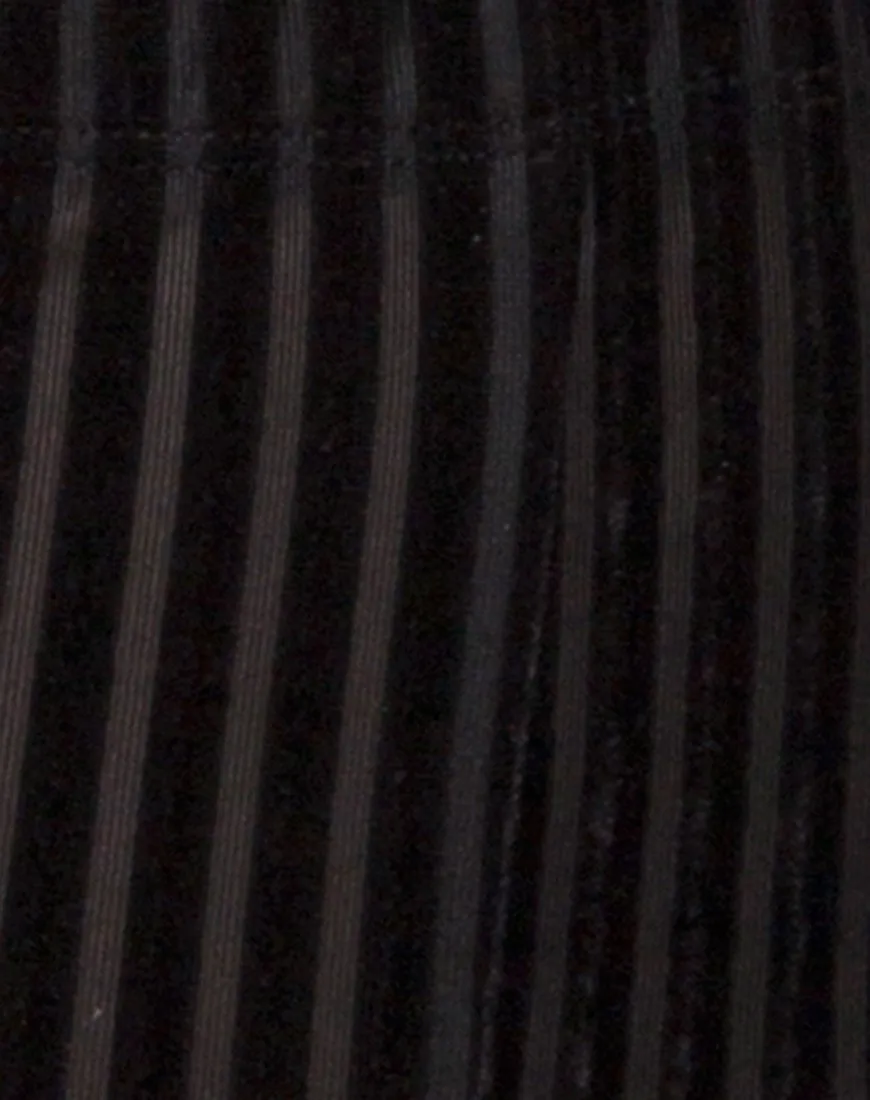 Bike Short in Velvet Sheer Stripe Black  X Princess Polly