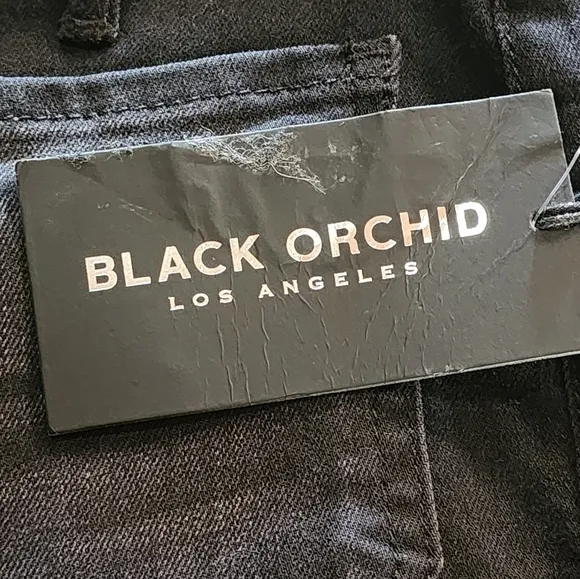 Black Orchid Liquify High Rise Button Fly Skinny Jeans Raw Hem Size 27 NEW